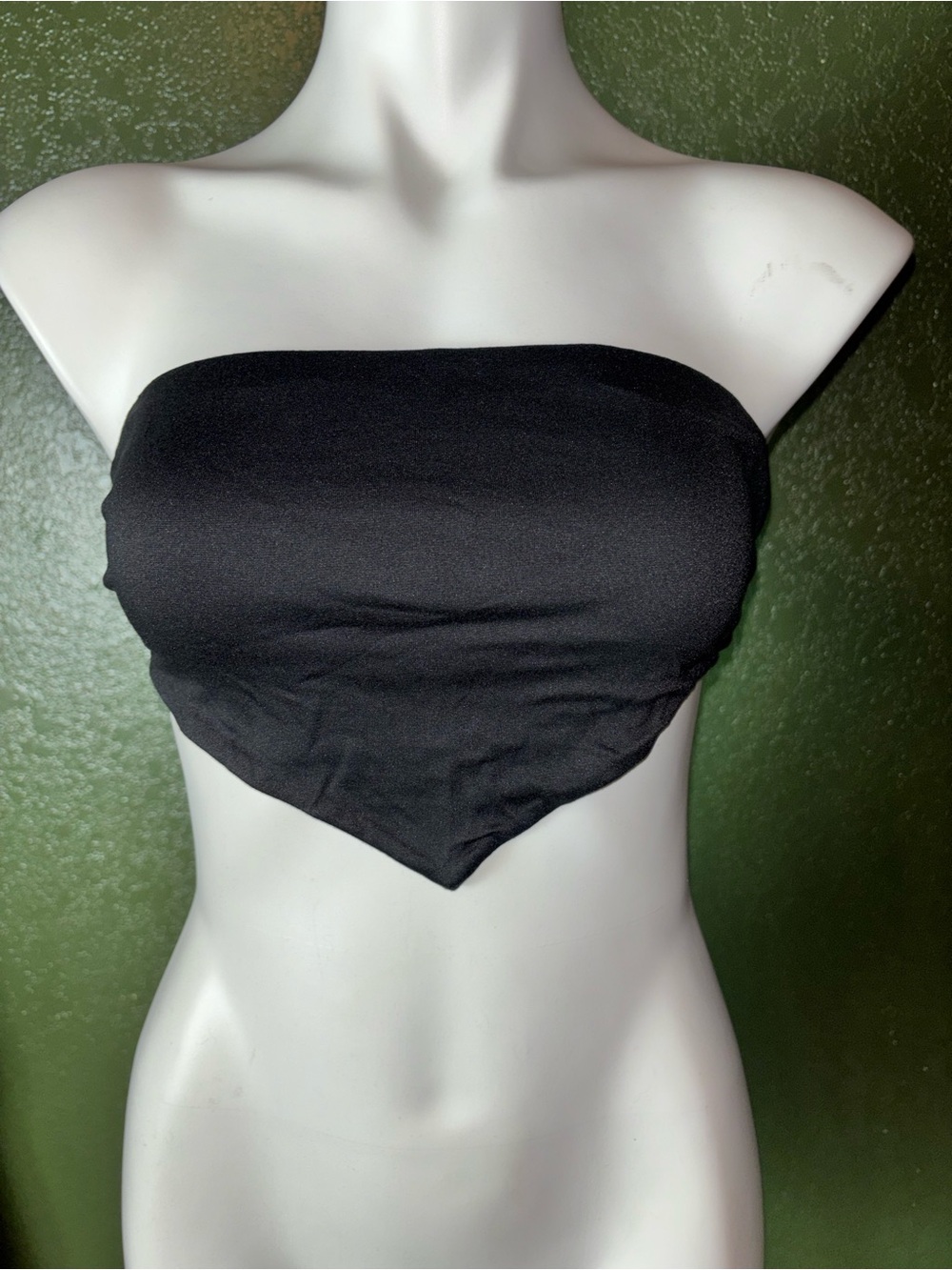 Black Strapless Handkerchief Bandana Top